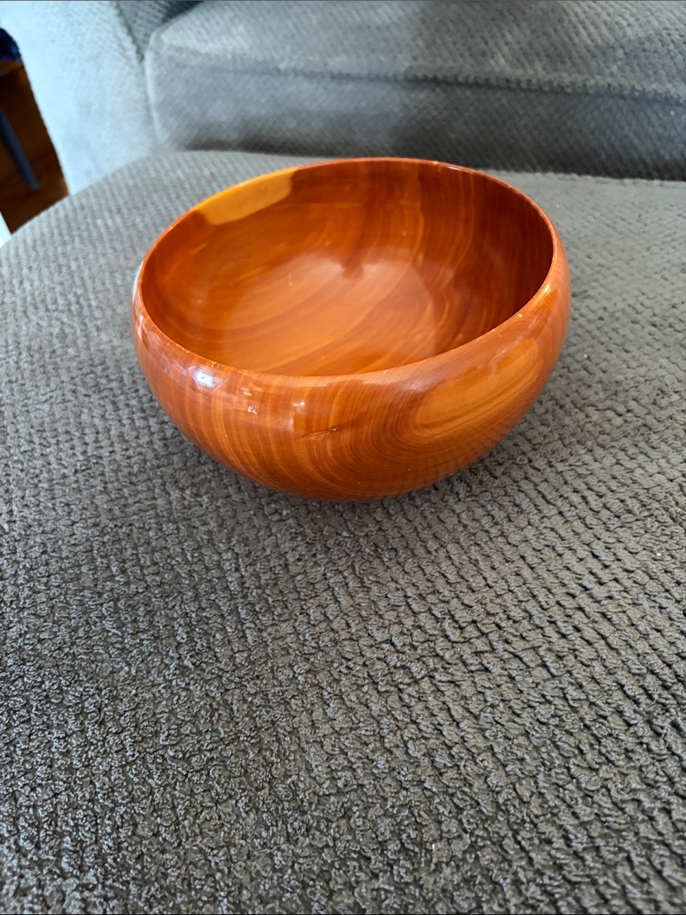 Vintage Bill F. Juniper 8” Hand Turned Wood Bowl 1960s MCM Rustic Decor